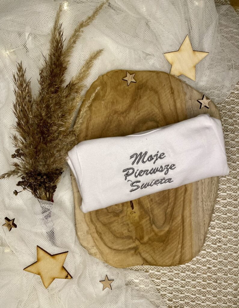 body niemowlęce z napisem - świąteczny prezent